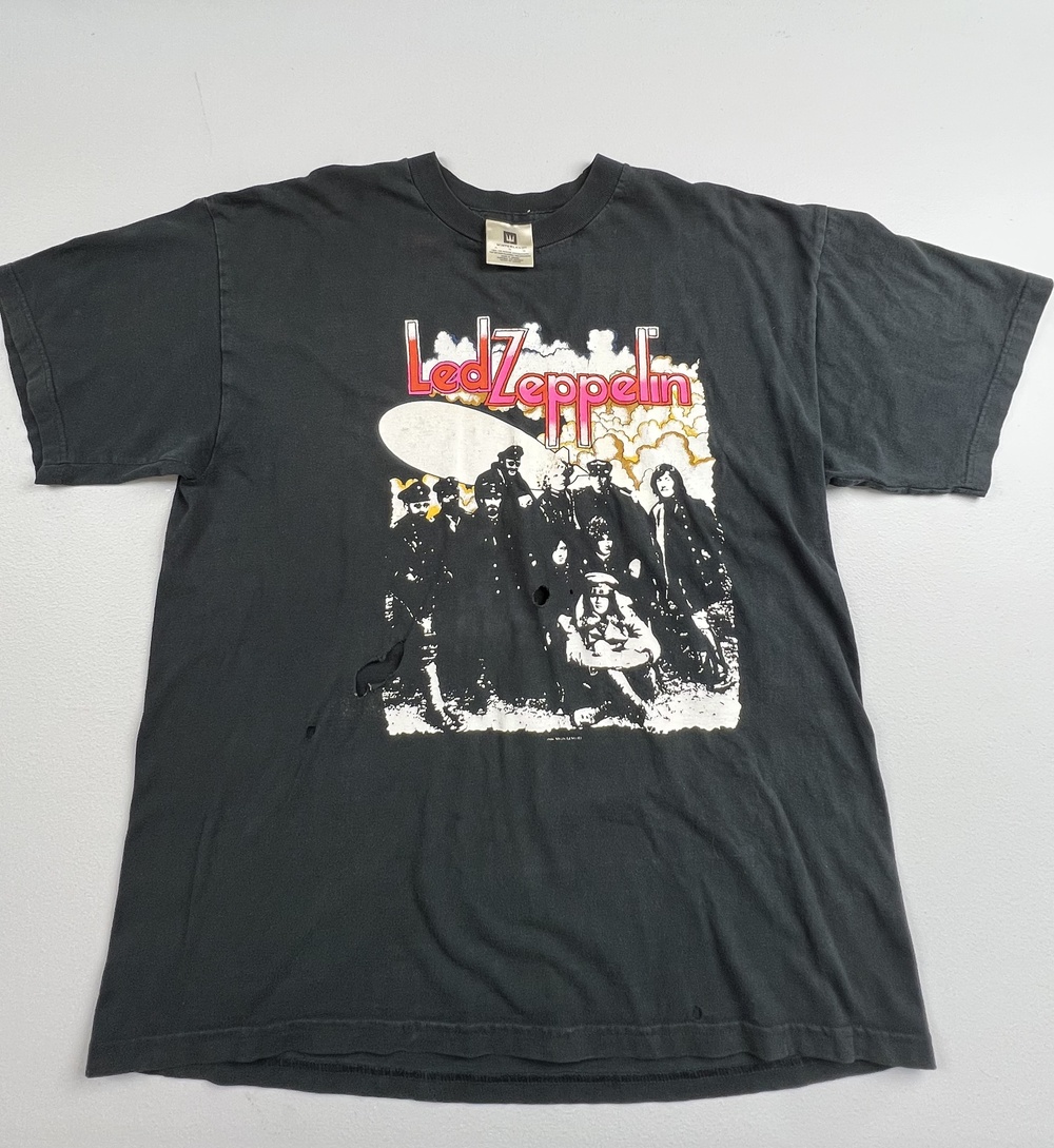 Vintage Led Zeppelin Shirt Mens XL Black Winterland Band Graphic Tee 1986 80's